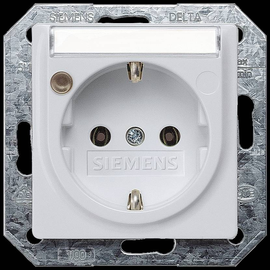 5UB1935 Siemens DELTA i-system Steckdose mit Schriftfeld u. Betriebsanzeige, alu Produktbild