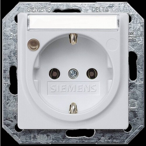 5UB1935 Siemens DELTA i-system Steckdose mit Schriftfeld u. Betriebsanzeige, alu Produktbild