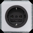 5UH1055 Siemens DELTA profil Steckdosenabdeckung silber mit schwarze Produktbild