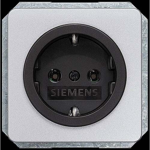 5UH1055 Siemens DELTA profil Steckdosenabdeckung silber mit schwarze Produktbild