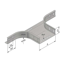 13387 Trayco CT60 BR 100 SS Kabelrinne Abzweigstück Cable Tray Branch Produktbild front M