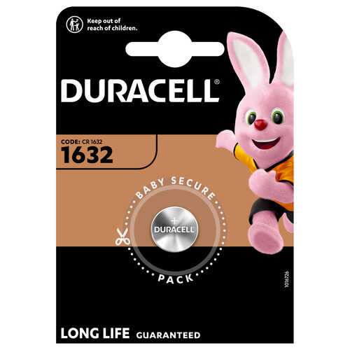 5000394007420 Duracell Lithium 1632 Knopfzellenbatterie B1 Produktbild Front View L