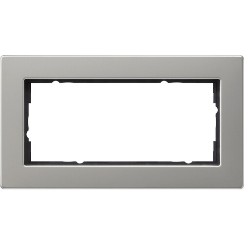 1002335 Gira Abdeckrahmen 2f o.M. flach Gira E2 Edelstahl Produktbild