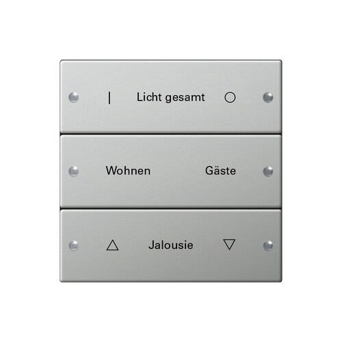 2133602 Gira Wippenset 3f beschr. System 55 Edelstahl Produktbild Front View L