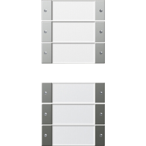 2136600 Gira Wippenset 6f (3+3) BSF System 55 Klar/Edelstahl Produktbild Front View L