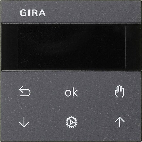536628 Gira S3000 Jalousie- und Schaltuhr Display System 55 Anthrazit Produktbild Front View L