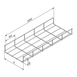 14150 Trayco MTL60-100-3SS316 Gitterrinne  leicht  Edelstahl Produktbild