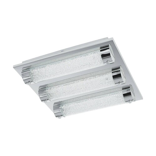 97056 Eglo LED WAND DECKENLEUCHTE 24W IP44 EDELSTAHL CHROM GLAS KRISTALL KLAR Produktbild Front View L