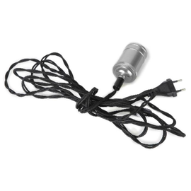88898 Scharnberger+H. Textilkabel 3,5m mit E27 Fassung zink Stecker, Kabel: sc Produktbild front M