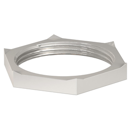 2091733 Obo 169 MSS M63 Gegenmutter mit Schneidzähnen M63x1,5 Messing vernickelt Produktbild front M