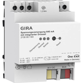 213000 Gira KNX Spannungsversorgung 640mA mit integrierter Drossel 4TE Produktbild