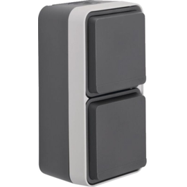 47703555 Berker W.1 SSD 2fach senkreckt mit erhöhten Berührungsschutz, grau Produktbild front M