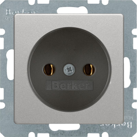 6161036084 Berker Steckdose ohne Schutzkontakt Berker Q.1/Q.3 alu, samt Produktbild