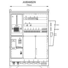 AV80AMS2/N Mehler Baustromverteiler B775xH1090xT300mm 6 Schuko,2 CEE 16A,4  Produktbild