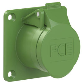 382-3v PC-Electric CEE-Anbausteckdose gerade 70x70mm 16A 2p 24/42VAC 400Hz IP Produktbild front M