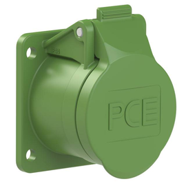 382-4f9v PC-Electric CEE-Anbausteckdose gerade 54x60mm 16A 2p 24/42VAC 100-200H Produktbild front M