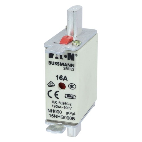 16NHG000B Eaton NH FUSE 16A 500V GG/GL SIZE 000  NH FUSE 16A 500V GL/GG SIZE 0 Produktbild