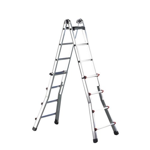 146708 Cimco ALU TELESKOP LEITER 2X8 STUFEN Produktbild