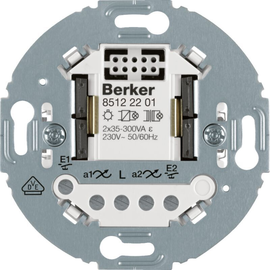 85122201 Berker Universal-Schalteinsatz 2fach mit rundem Tragring Produktbild front M