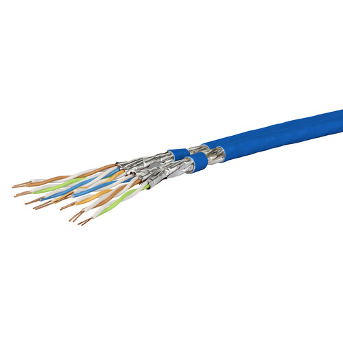 1308427032143 Metz Connect GC1000 Duplex Cat7 plus23 2x4P S/FTP blau AWG23 TR500 Produktbild