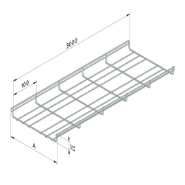 10351 Trayco MT35 100 3EG Gitterrinne   Mesh Tray Produktbild