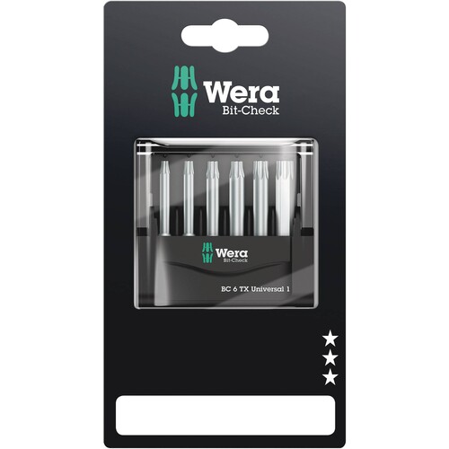 05073637001 Wera 6 TORX® Bits in 50 mm Länge im Mini-Check Produktbild