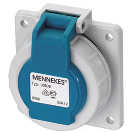 17006 Mennekes MENNEKES Schuko Anbausteckdose blau 16A 2P+E 230V IP68 Produktbild