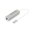 DA-70253 Digitus USB Hub  3x USB 2.0 Lan Typ C 3xUSB2.0, 1xRJ45, 10-1000Mbps Produktbild