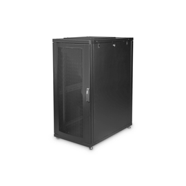 DN-19-SRV-26U-B-1 Digitus Serverschrank 26HE Per.Tür H1245x B600 xT1000 mm RAL9 Produktbild front M
