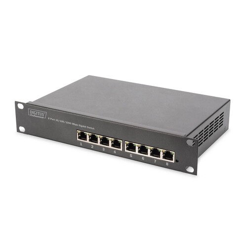 DN-80114 Digitus 10 Switch, 8x10/100/1000TX Auto MDI/MDI-X Produktbild