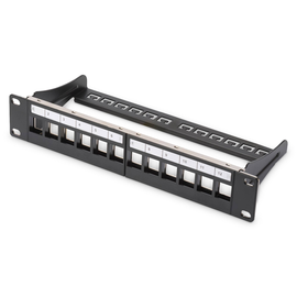 DN-91420 Digitus 10 Patchpanel Modular 12port 1HE, RAL9005, geschirmt Produktbild