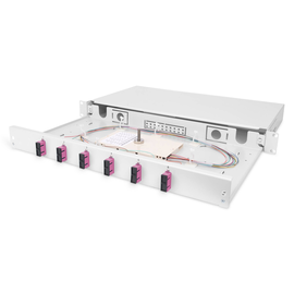 DN-96320-4 Digitus LWL Box SCD 06 OM4 Bestückt 6 x SCDx(12 Fasern) MULTIMODE Produktbild front M