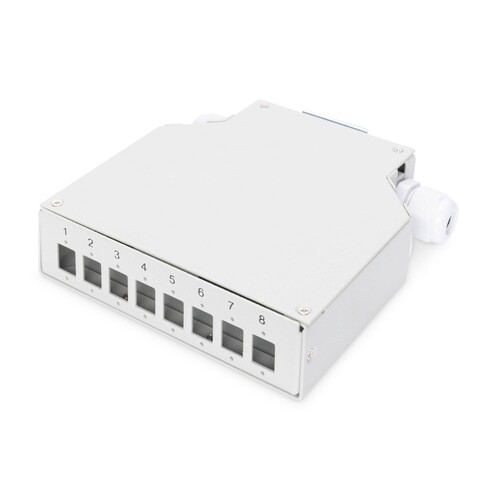 DN-96891 Digitus LWL Hutschienen Box, leer 8xLC für 8x LC Duplex Adapter Produktbild