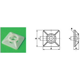 92004043 Steab 5509/26/A/12 Kabelbinderhalter weiss 26,5x26,5mm, K Produktbild front M