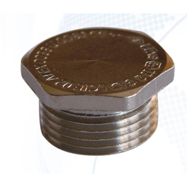 92002223 S.I.B. BLMS Blindstopfen M63 Ex d/e/tD Messing vernickelt 6kant, Schlüs Produktbild front M