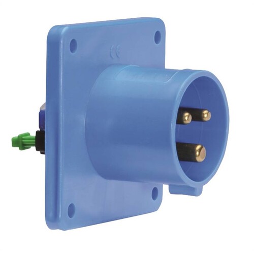 92000890 Bals Flanschgerätestecker SL 16A 3p 230V 6h IP44 28111 gerade, blau, Produktbild Front View L