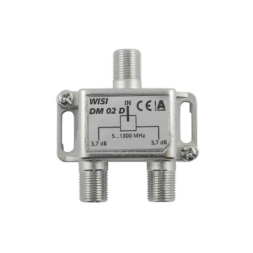 DM 02 D WISI 2-fach Verteiler BK 3,7dB, 5-1300 MHz Produktbild Front View L