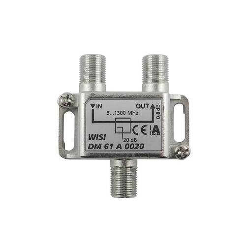 002764 Wisi DM 61 A 0020 1-fach Abzweiger 20 dB / 0,8 dB, 5-1300 MHz Produktbild Front View L