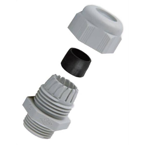 88709038 S.I.B. POWTL Kabelverschraubung PG16 PA6 V2 RAL7001 IP68, KB: 7-14mm, S Produktbild Front View L