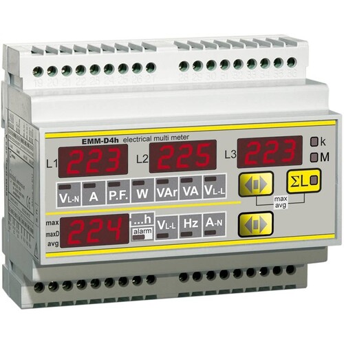 33310116 Contrel EMM-D4EP Multimeter 6TE, DIN-Schiene Produktbild Front View L