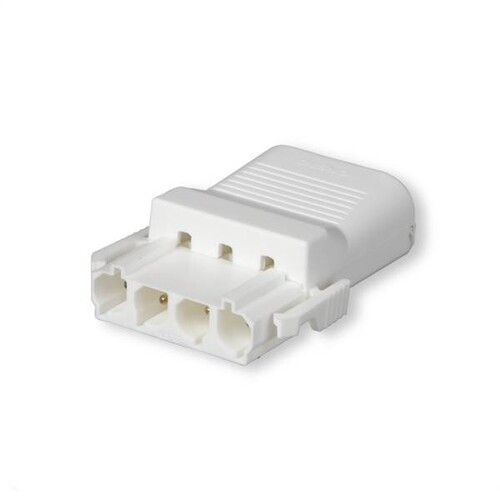 92002421 Ensto NAC41S.W 4pol Stecker weiss Schraubklemme, mit Zugentlastung Produktbild Front View L