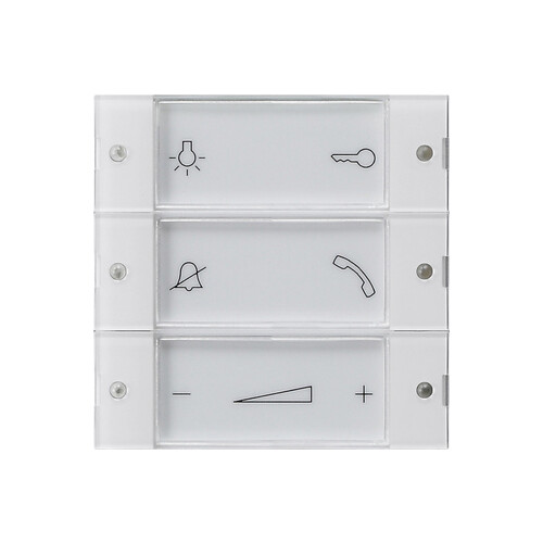 850003 Gira Aufsatz Bedientaster Wohnungsstation System 55 Klar Produktbild Front View L