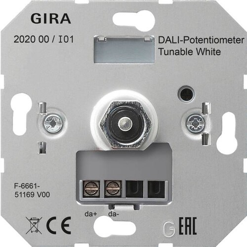 202000 Gira DALI Potentiometer Tunable WH Einsatz Produktbild Front View L