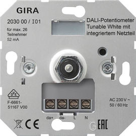 203000 Gira DALI Potentiometer Tunable WH Netzteil Einsatz Produktbild