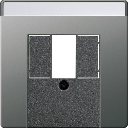0876600 Gira Abd. BSF TAE USB System 55 Edelstahl Produktbild Front View L
