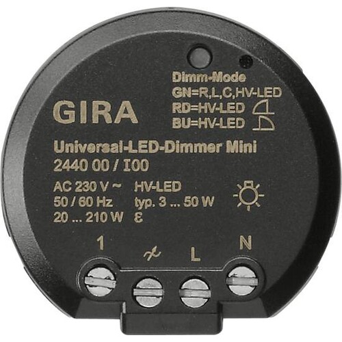 244000 Gira S3000 Uni LED Dimmer Mini Elektronik Produktbild Front View L