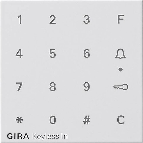 851303 Gira Aufsatz Codetastatur System 55 Reinweiß Produktbild Front View L