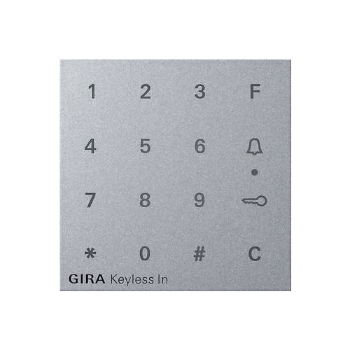 851326 Gira Aufsatz Codetastatur System 55 F Alu Produktbild Front View L