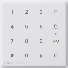 851366 Gira Aufsatz Codetastatur Gira TX_44 Reinweiß Produktbild