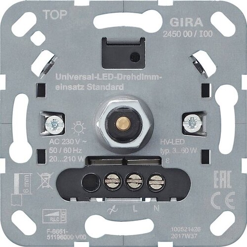 245000 Gira Universal LED Drehdimmer- einsatz System 3000 Standard Produktbild Front View L